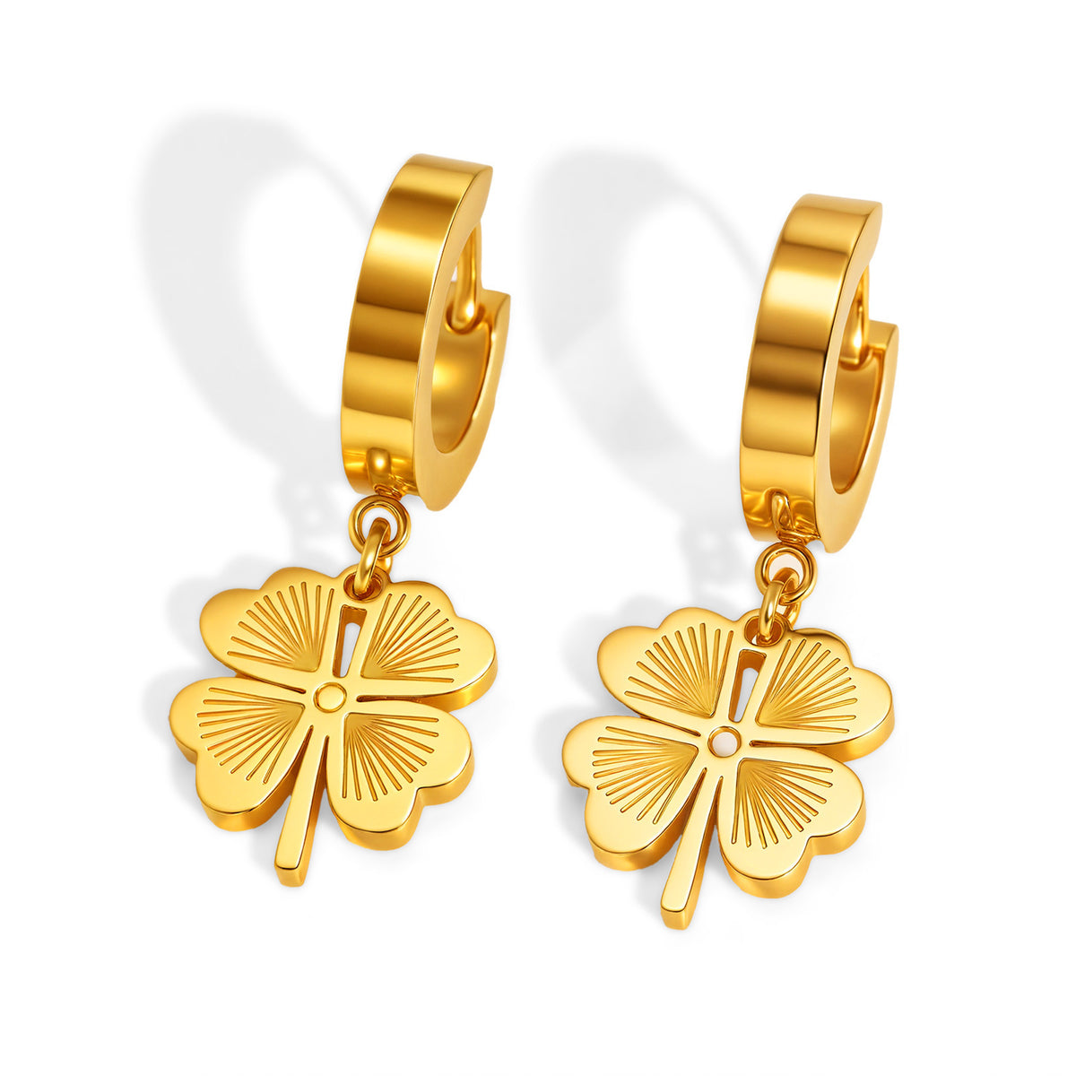 Polished Gold-Tone Stainless Steel Earrings