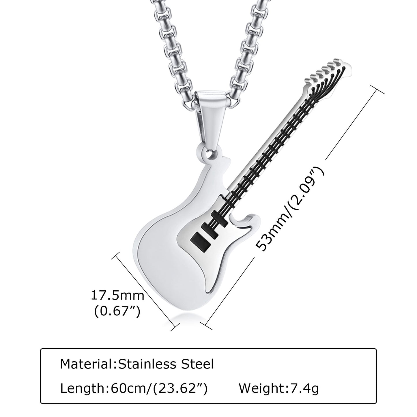 European And American Titanium Steel Jewelry Guitar Pendant