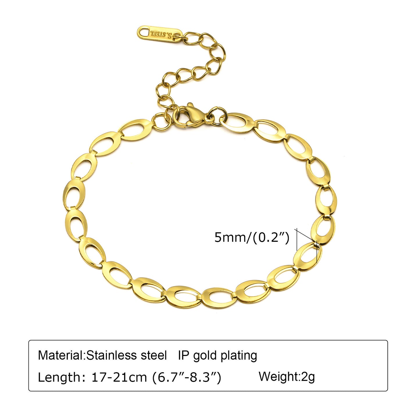 Stainless Steel Simple Bracelet Gold Women's Fashion Jewelry
