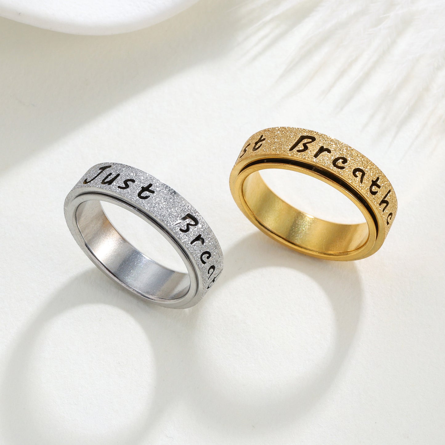 Planderful Everyday Genie Stainless Steel Spinner Ring For Women And Men Unisex Decompression Jewelry