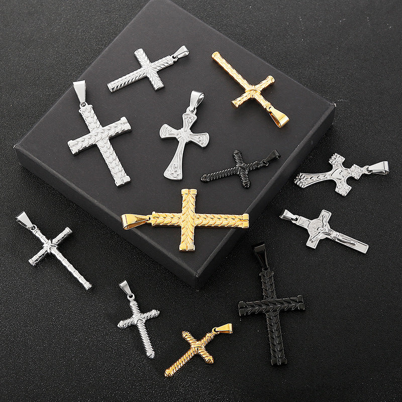 Bold Cross Titanium Steel Pendant - Bold and Stylish Men's Jewelry Piece