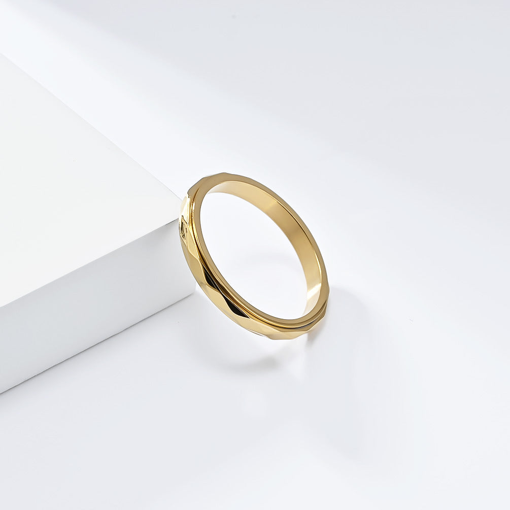 Steel Ring – Minimalist Geometric Rotating Rhombus