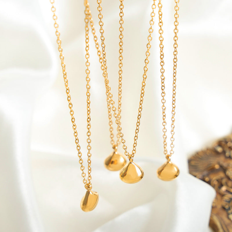 Chic Geometric Design Titanium Necklace with Gold Plating