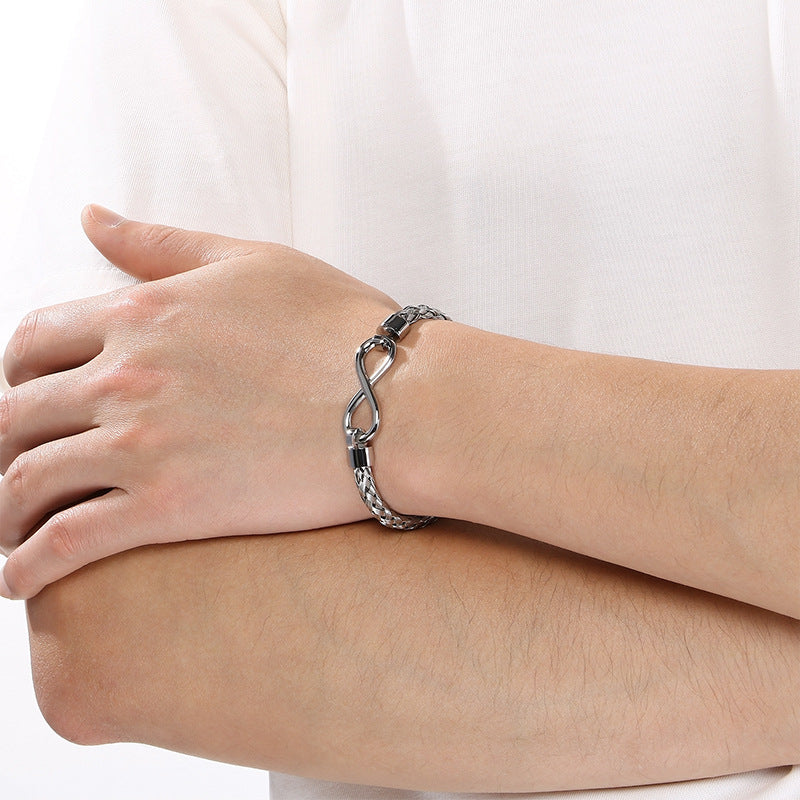 Stainless Steel Infinite Symbol Bracelet – Infinite Love Woven Titanium Steel Advanced