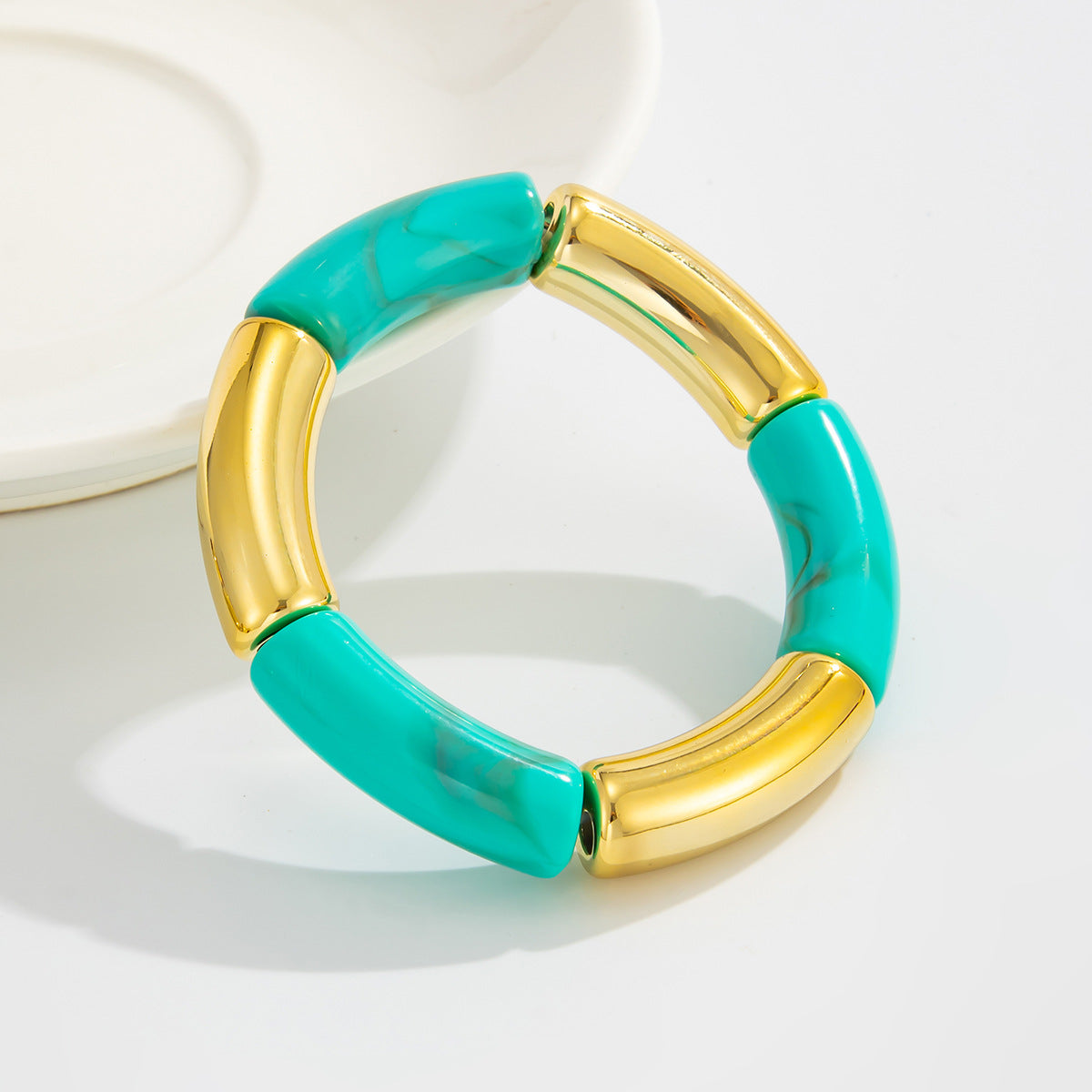 Boho Turquoise Beaded Elastic Bracelet Vienna Verve by Planderful Collection for Women