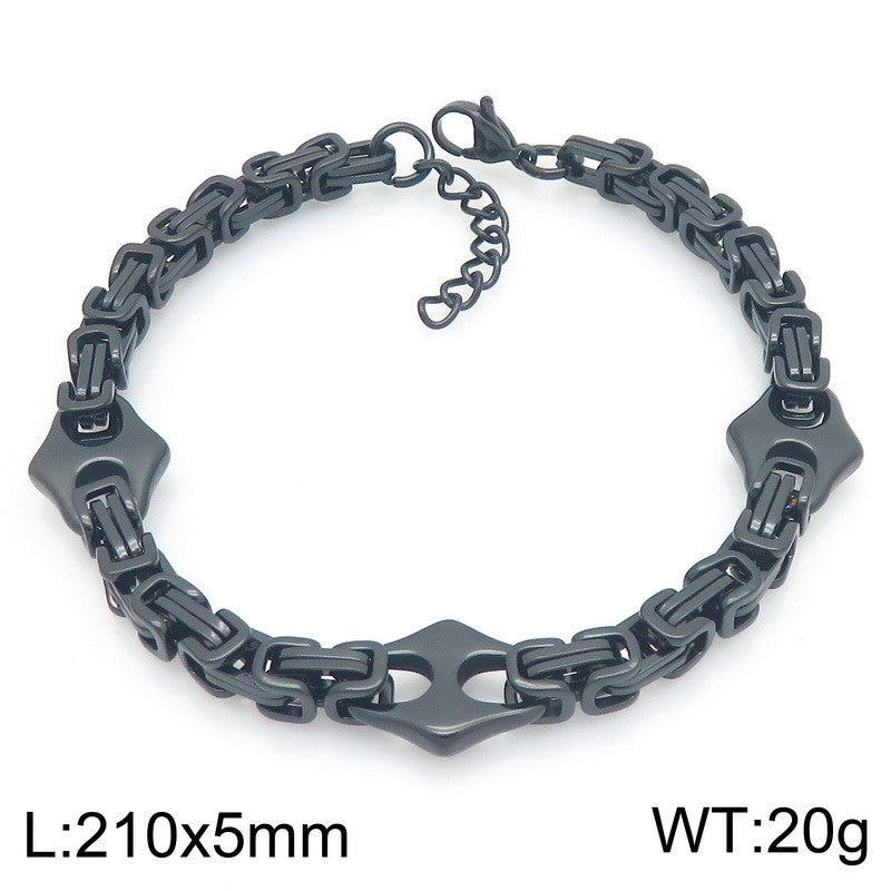 Lip Chain – Byzantine Emperor Chain Layered Pig Nose Titanium Steel Bracelet