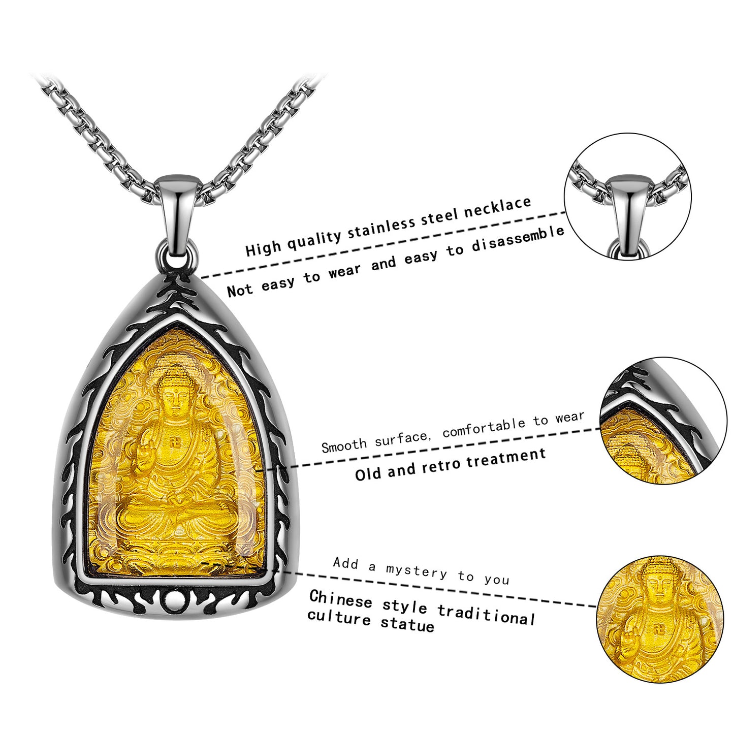 Steel Necklace – Elegant Chinese Zodiac Pendant
