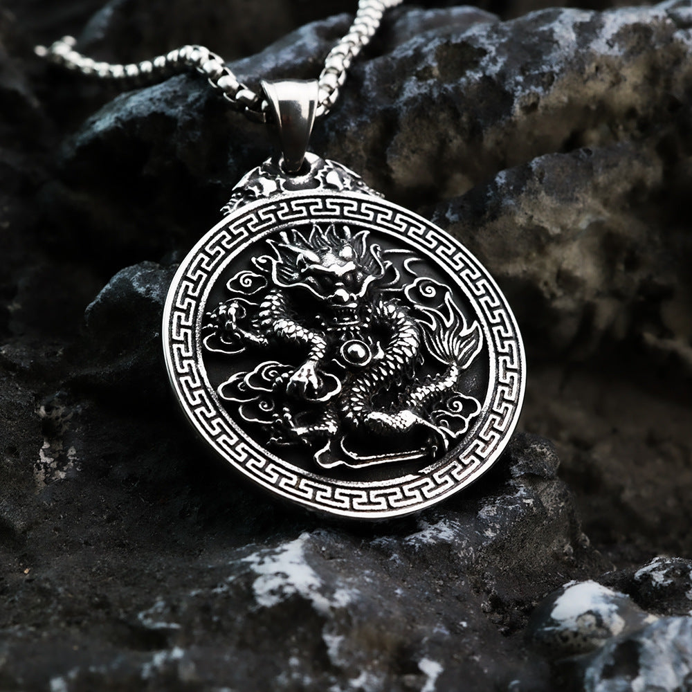 European And American Retro Jewelry Stainless Steel Dragon Pendant