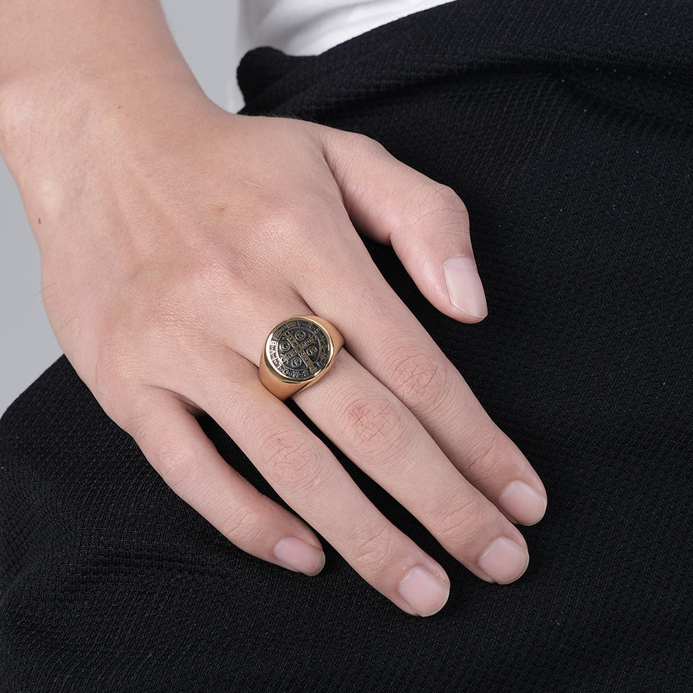 Steel Ring - Statement Cross Ring Jewelry