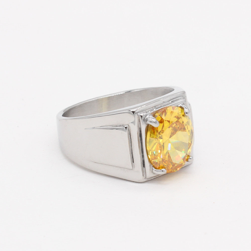 Planderful Zircon Ring Unisex Titanium Steel Jewelry For Men And Women Everyday Genie Collection