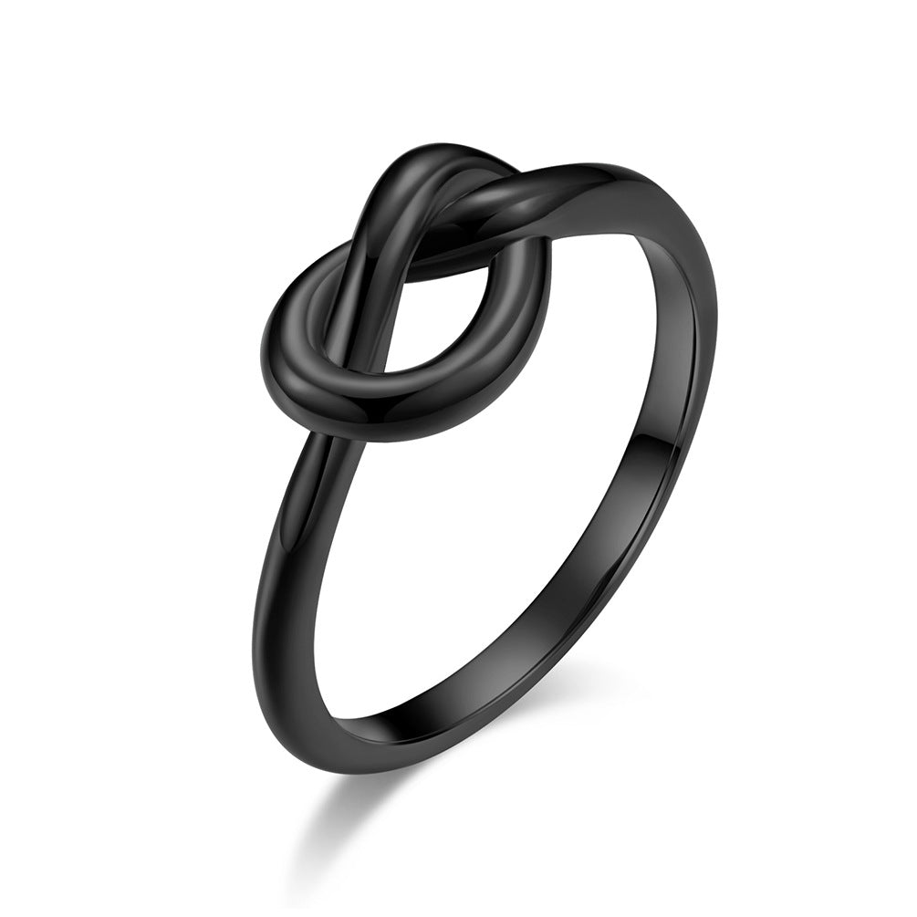 Steel Ring - Elegant Love Knot Stainless Steel Band For Proposals And Everyday Wear