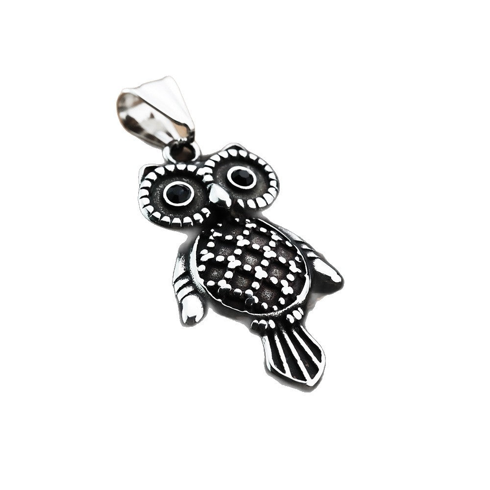 Punk Owl Stainless Steel Men's Pendant Necklace