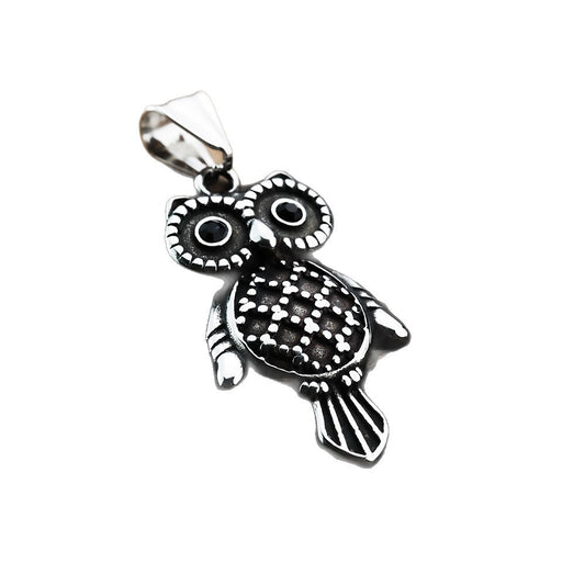 Punk Owl Stainless Steel Men's Pendant Necklace