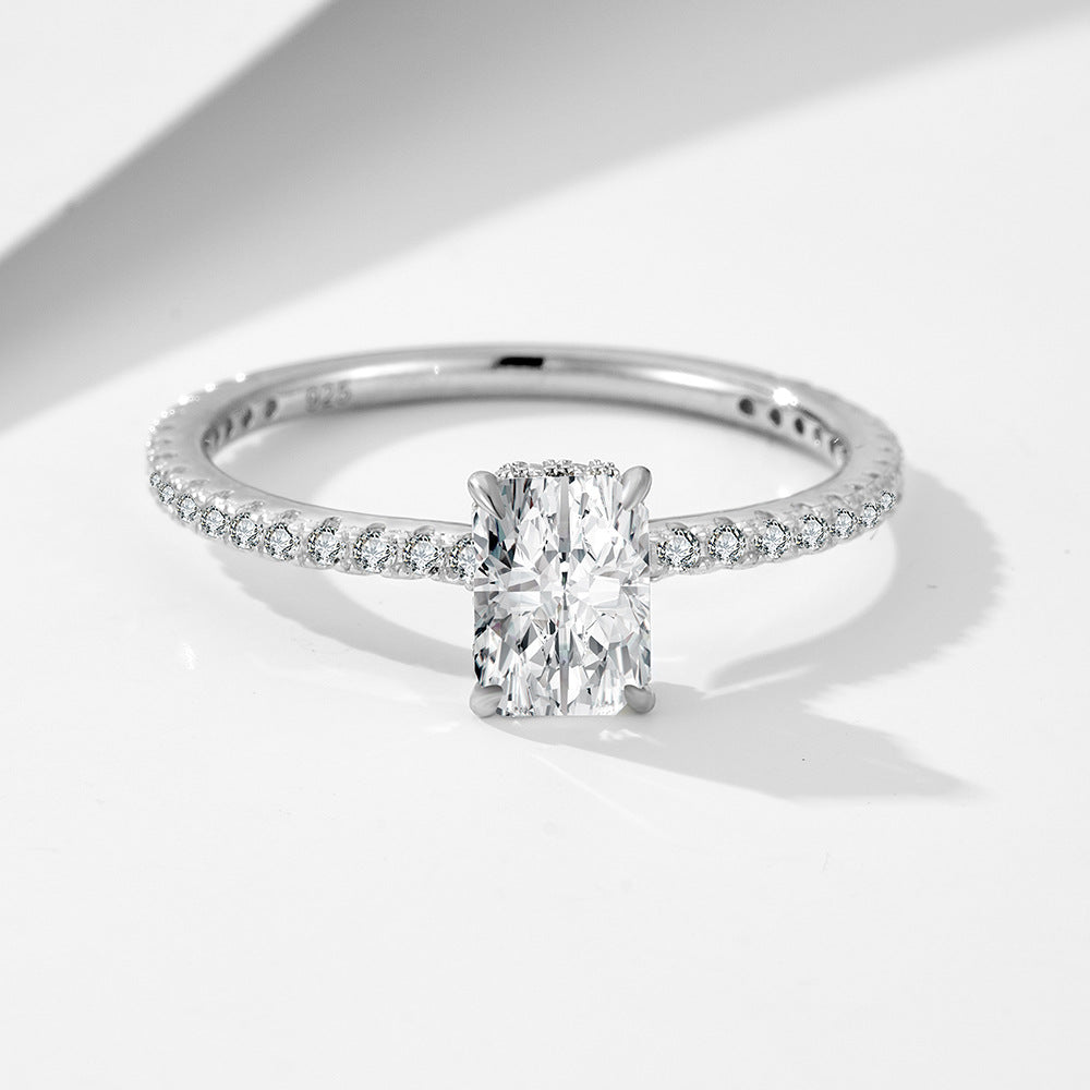 S925 Sterling Silver Classic Fashion Moissanite Ring Jewelry