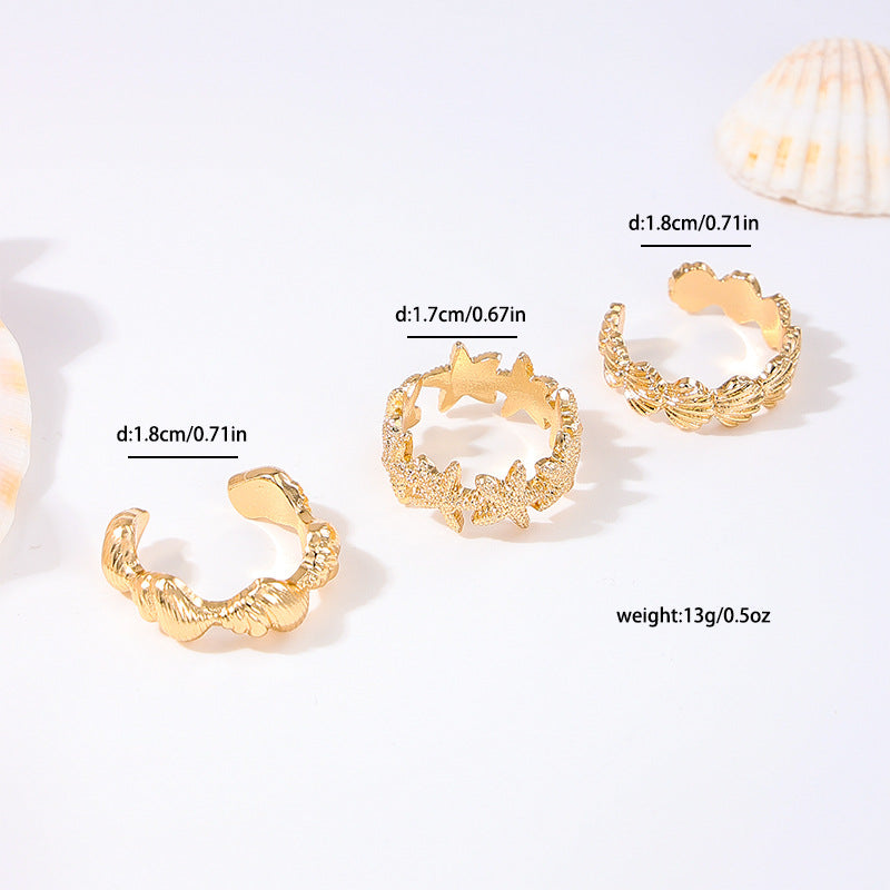 Stylish Ocean Element Shell Open Ring for Beach Lovers