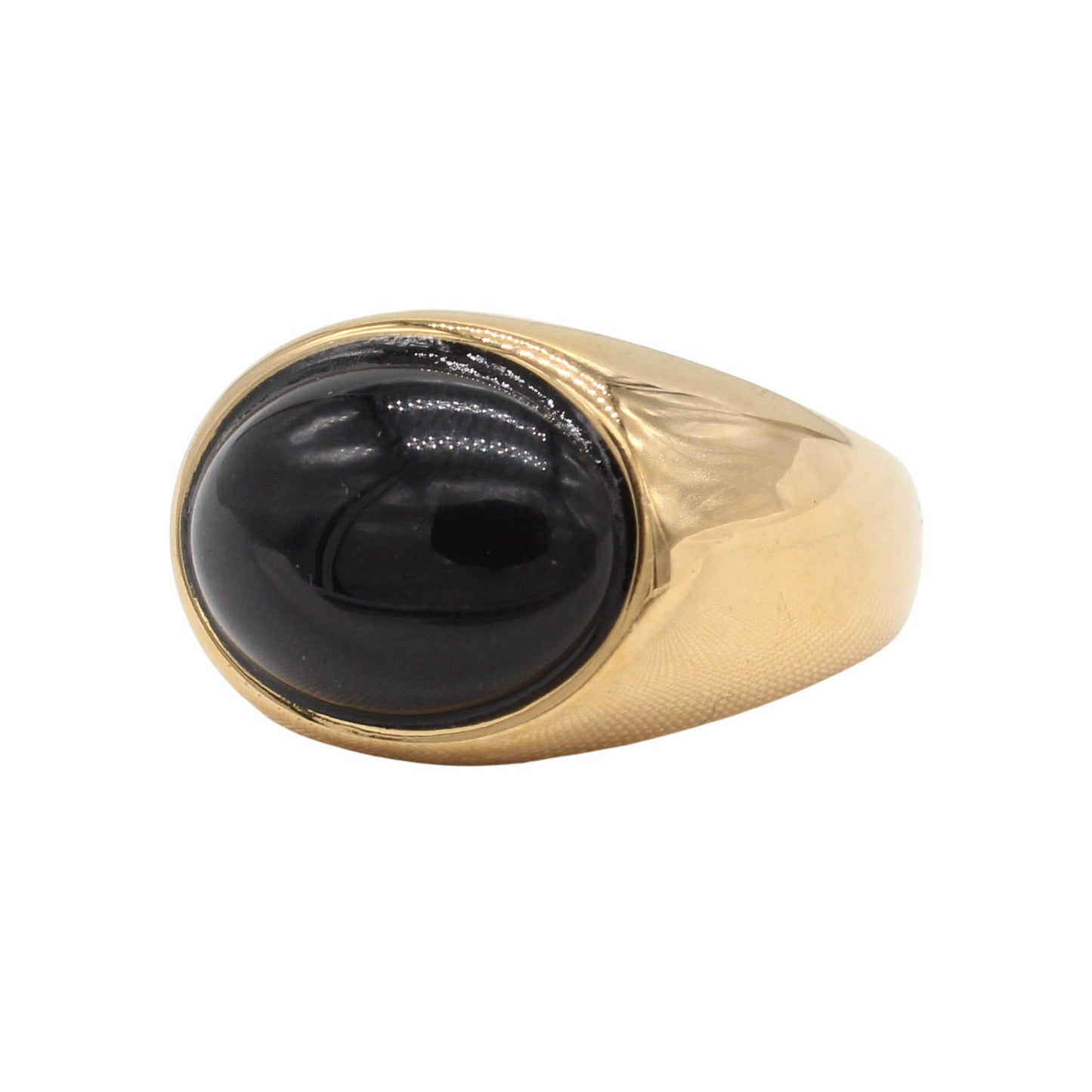 Planderful Titanium Steel Ring For Unisex Oval Stone Design Durable Everyday Wear For Men Women