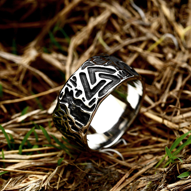 Viking Heritage Titan Steel Ring for Men – Bold Nordic Design in Stainless Steel Jewelry