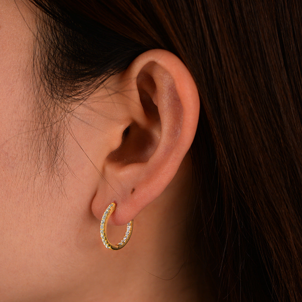 925 Sterling Silver Retro Zircon Earrings, 'S Earrings