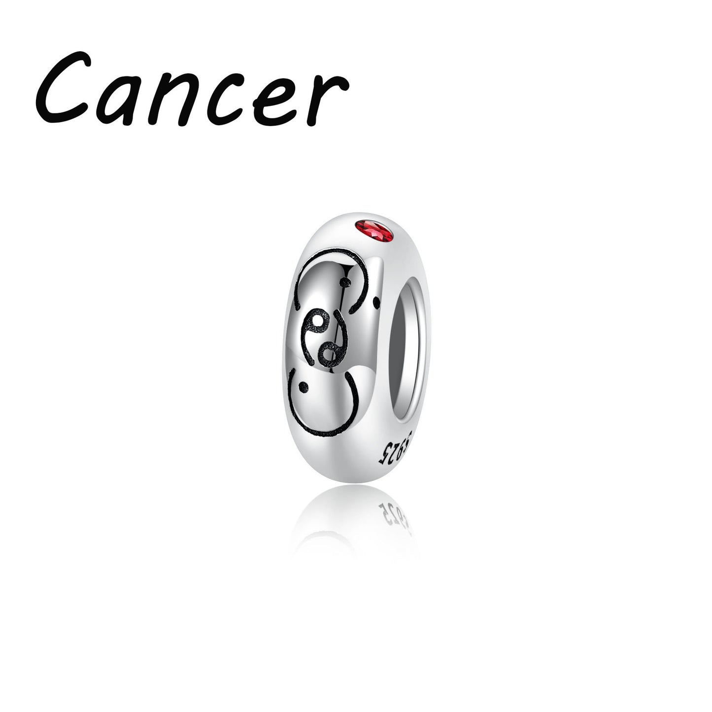 Planderful Jewelry Zodiac Spacer Bead Sterling Silver Zircon