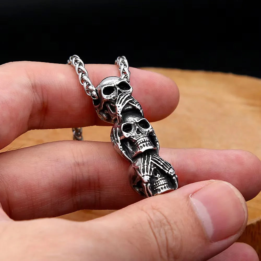 Skull Casting Stainless Steel Men's Pendant Necklace