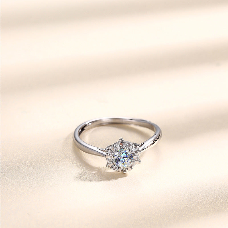 Moissanite Fashionable S925 Sterling Silver Ring