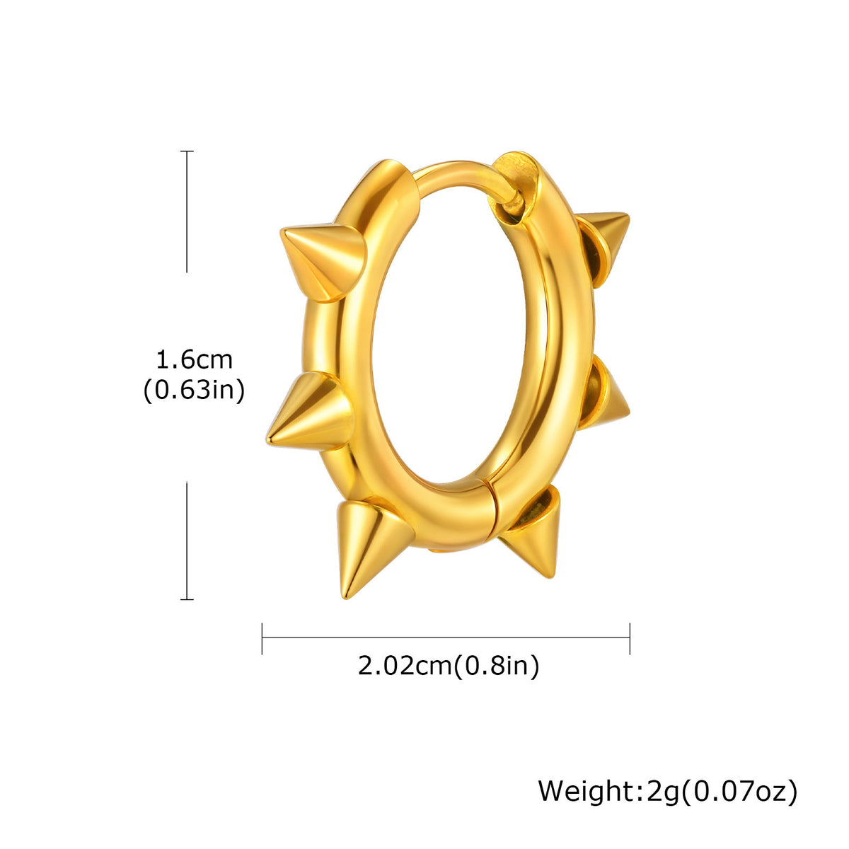 Punk Single Earrings — Silver, Gold or Black