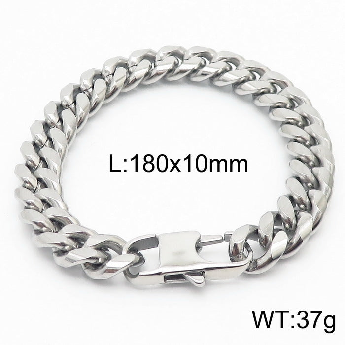 Niche Design – Men's Dancing – Neutral Titanium Steel Cuban Chain Bracelet