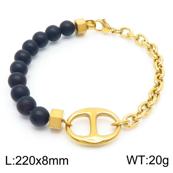 Planderful Pig Nose Titanium Bracelet For Women And Men