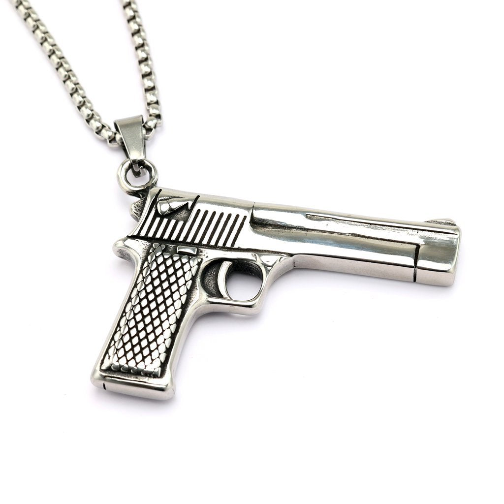 Vintage Stainless Steel Pendant Necklace