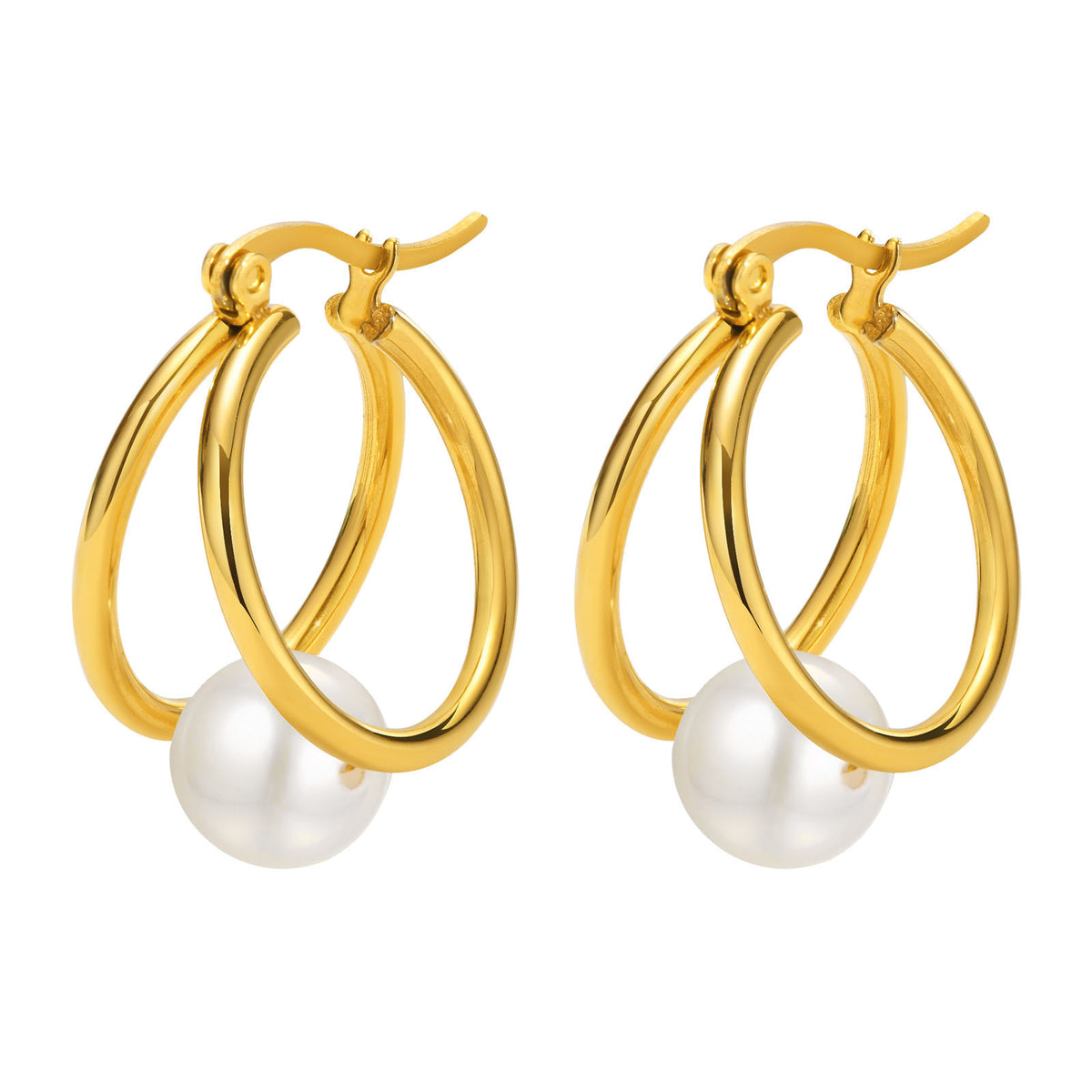 Stainless Steel Pearl Earrings