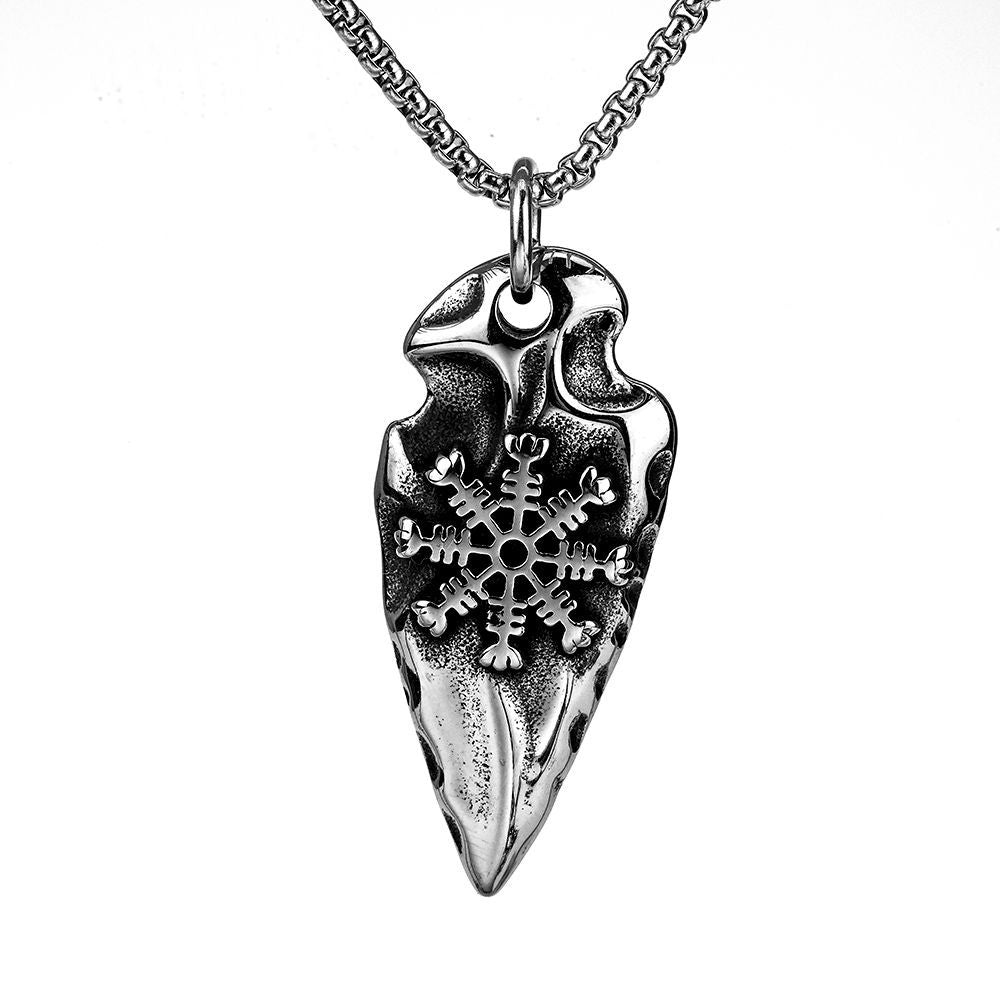 Nordic Vintage Viking Men's Pendant Stainless Steel Arrow Necklace