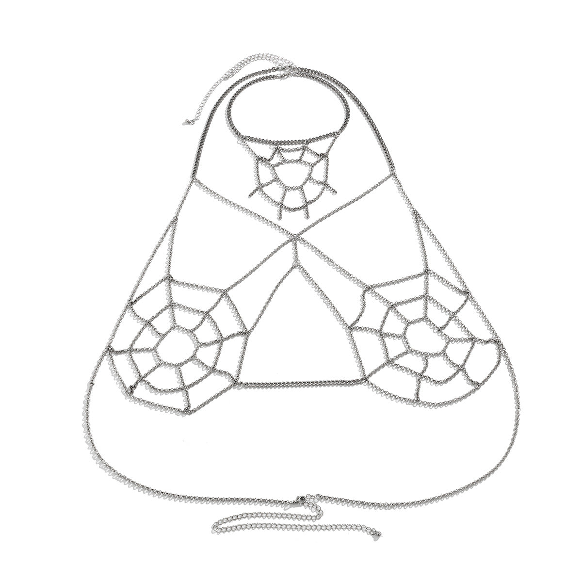 Gothic Halloween Spider Web Body Chain Necklace - Vienna Verve Collection