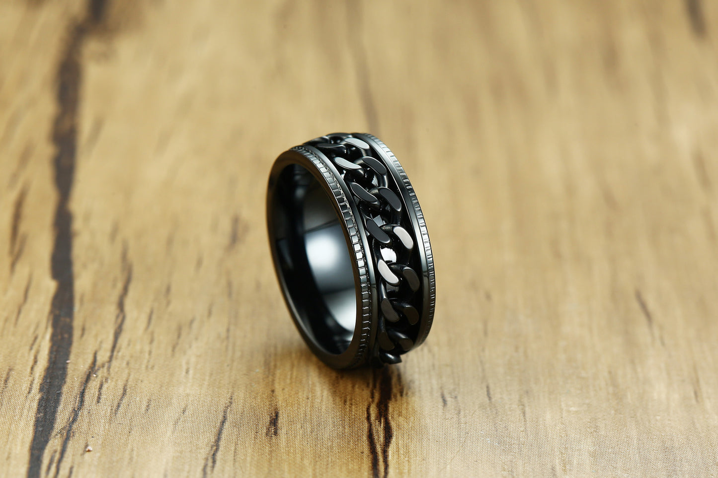Titanium Steel Open Bottle Ring Rotating Ring for Men
