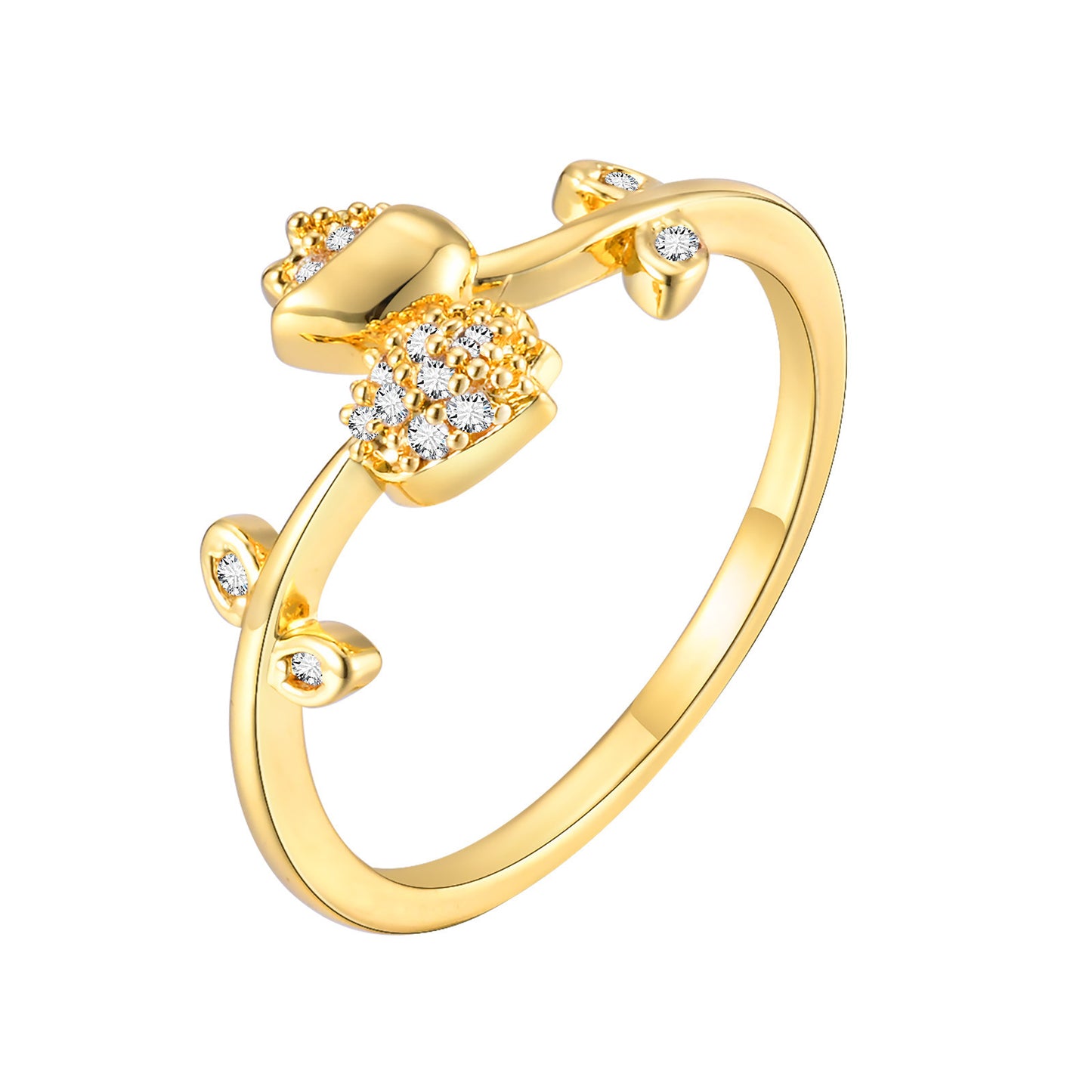 Tulip Open Ring Adjustable Copper 18K Gold Fashion Jewelry