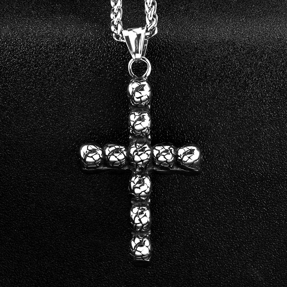 European And American Retro Men's Jewelry Skull Cross Pendant Necklace