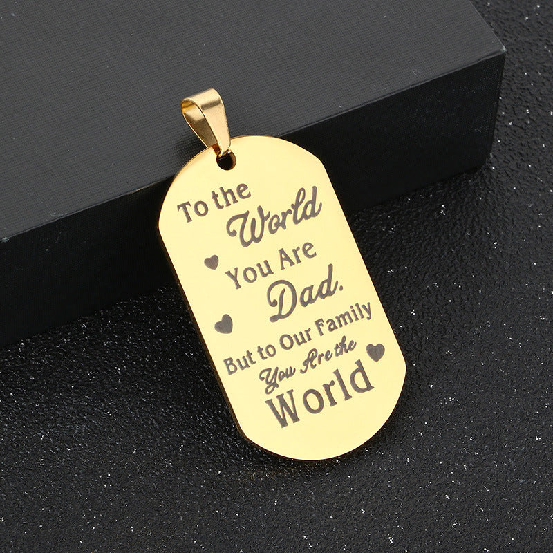 Planderful Titanium Steel Military Pendant Engraved For Dad