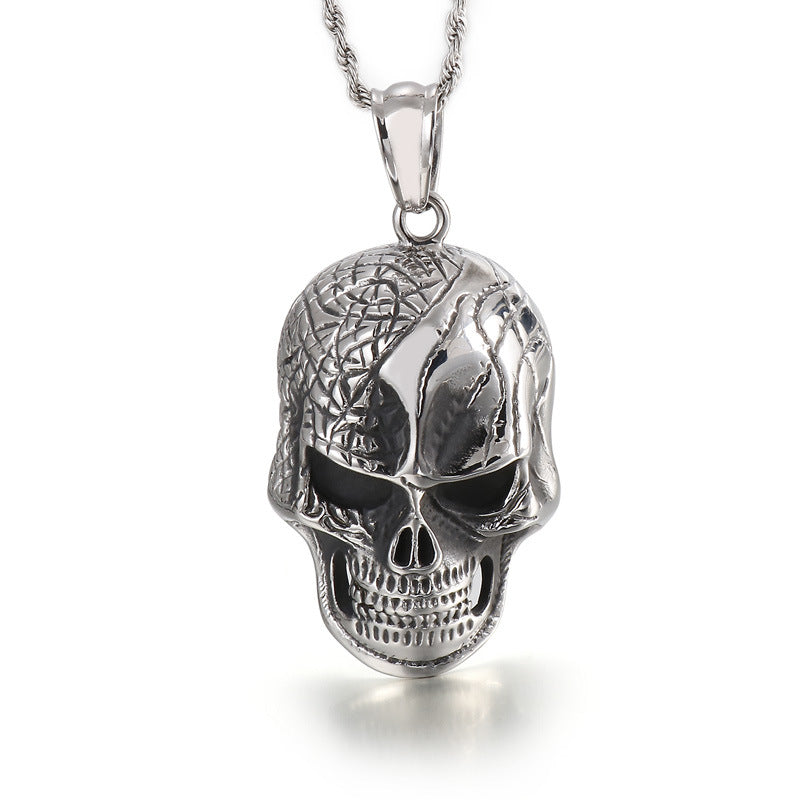 Exaggerated Skull Punk Titanium Steel Pendant for Men - European and American Fashion Jewelry