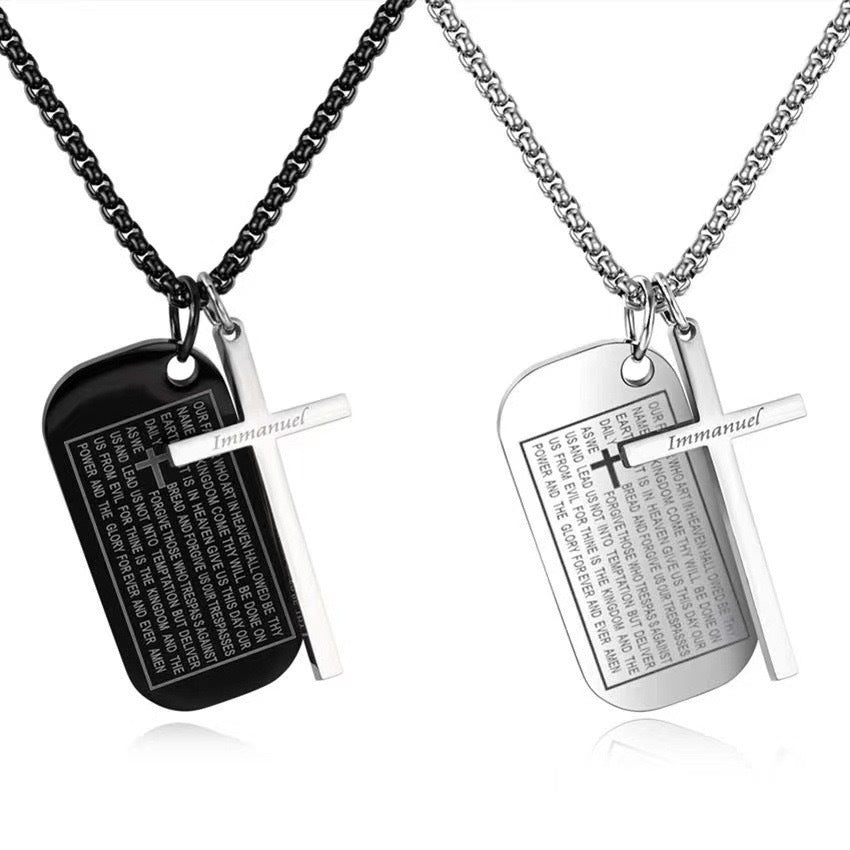 1. Planderful Titanium Steel Cross Necklace for Men – European American Street Style Pendant Gift for Him