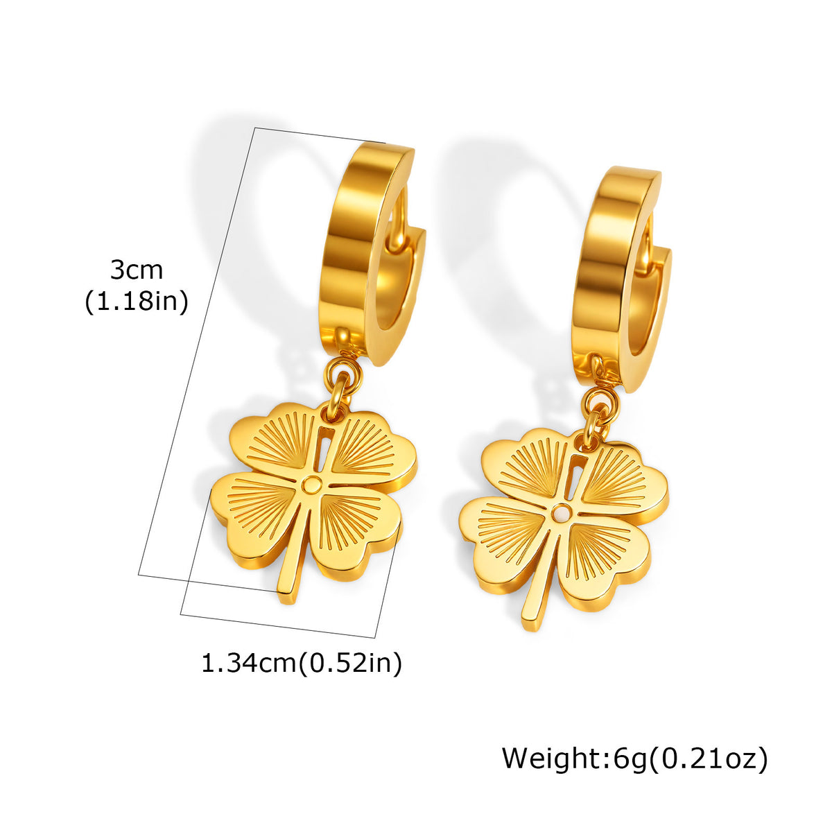 Polished Gold-Tone Stainless Steel Earrings