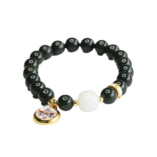 Taqing Hetian Jade & White Jade Wealth Charm Bracelet