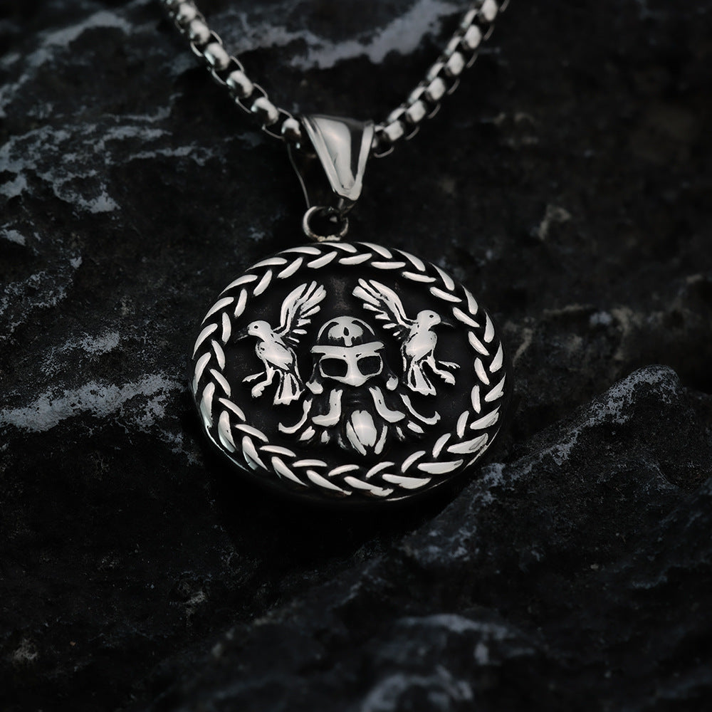Nordic Retro Stainless Steel Personalized Viking Odin Necklace
