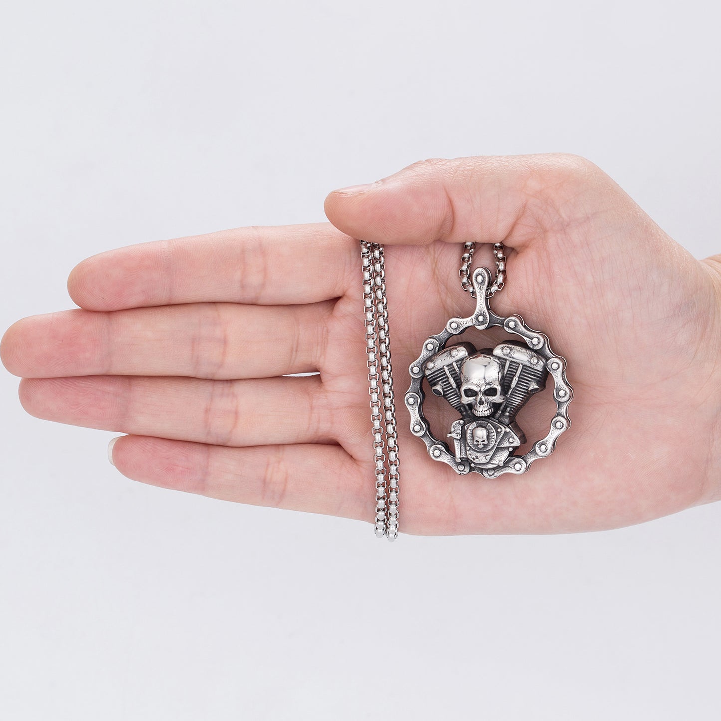 Steel Necklace – Vintage Retro Punk Skull Pendant
