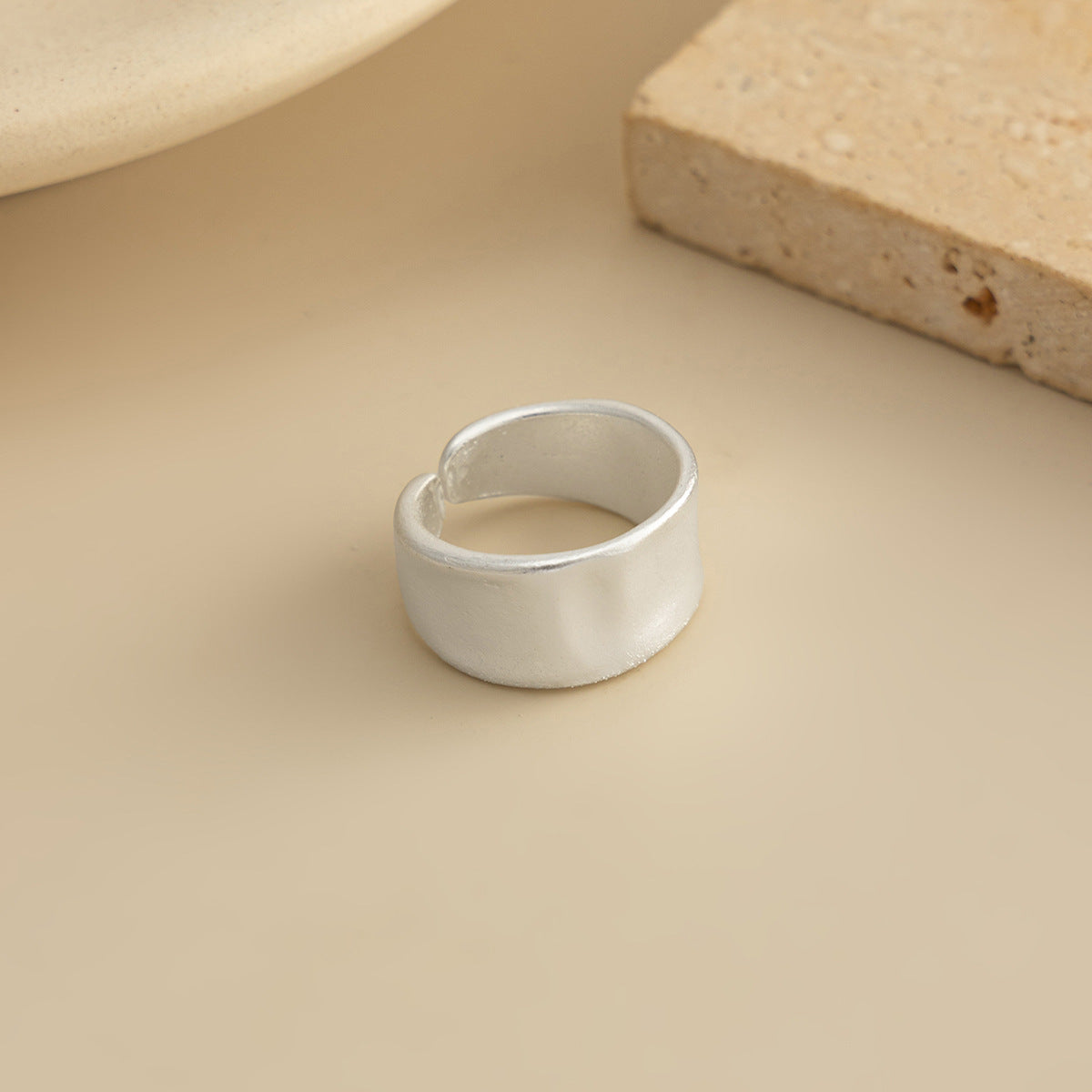 Planderful Vienna Verve Ring For Women Retro Beating Pleated Opening Statement Jewelry