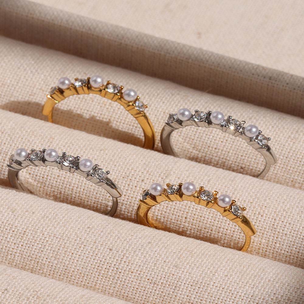 Planderful Unisex Stainless Zircon Ring Fade Resistant