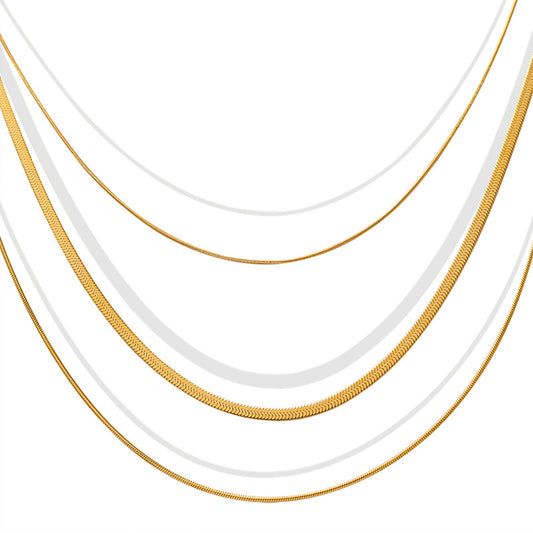 Luxury Triple Layered Necklace with Blade Design - Elegant Clavicle Chain