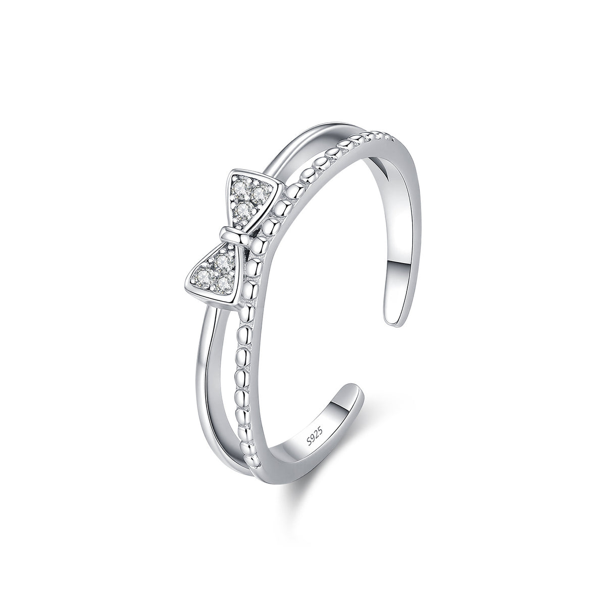 925 Sterling Silver Bow Ring