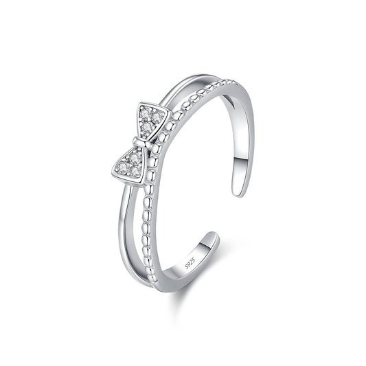 925 Sterling Silver Bow Ring