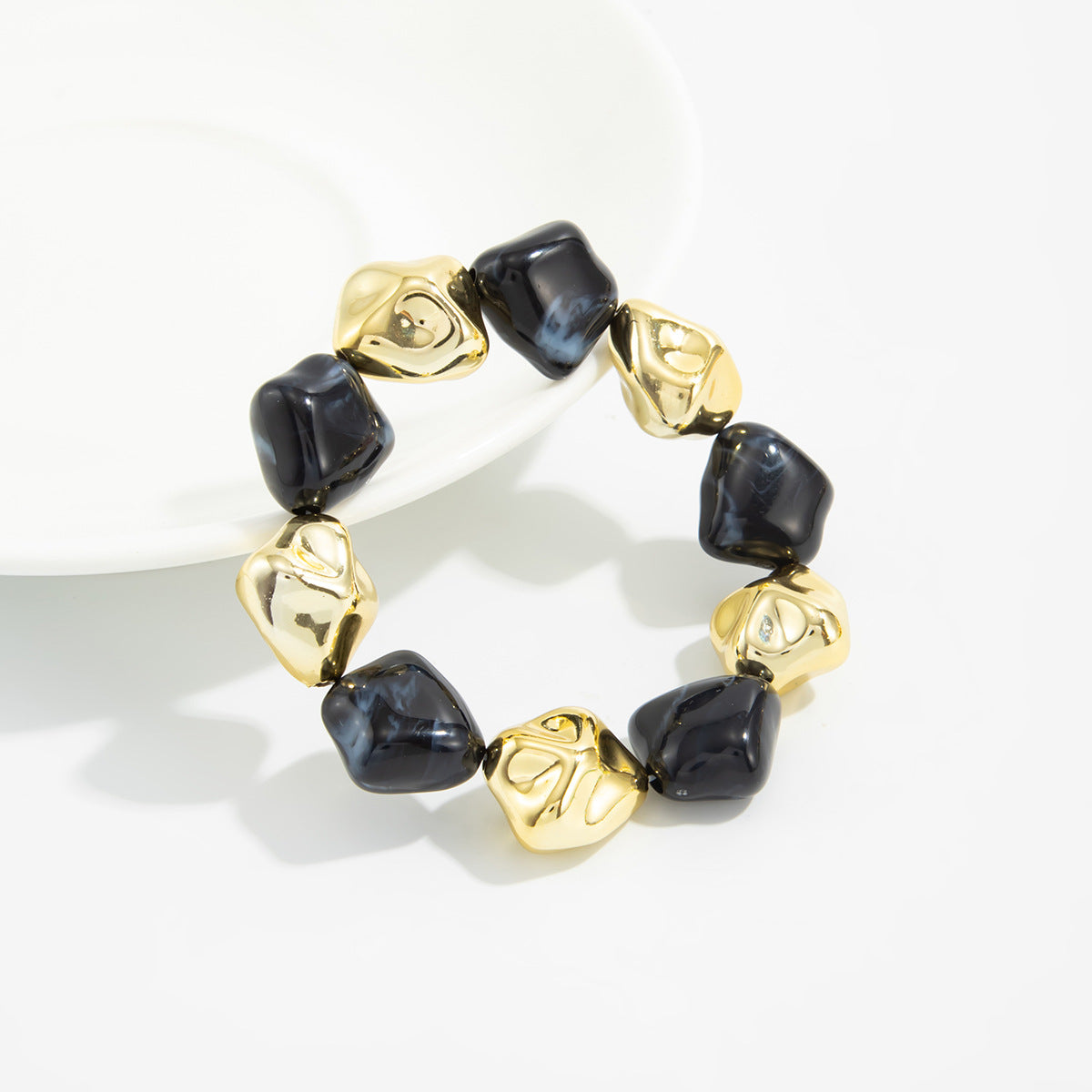 Planderful Black Pearl Bracelet Elastic Beaded For Readers
