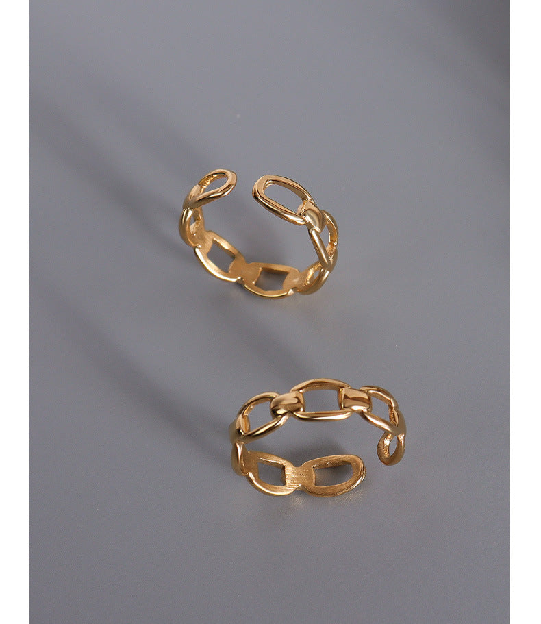 Whimsical French Wind Bone Knot Adjustable Ring