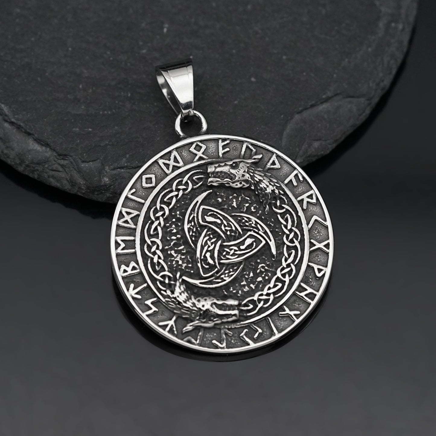 Steel Necklace – Vintage Viking Dragon